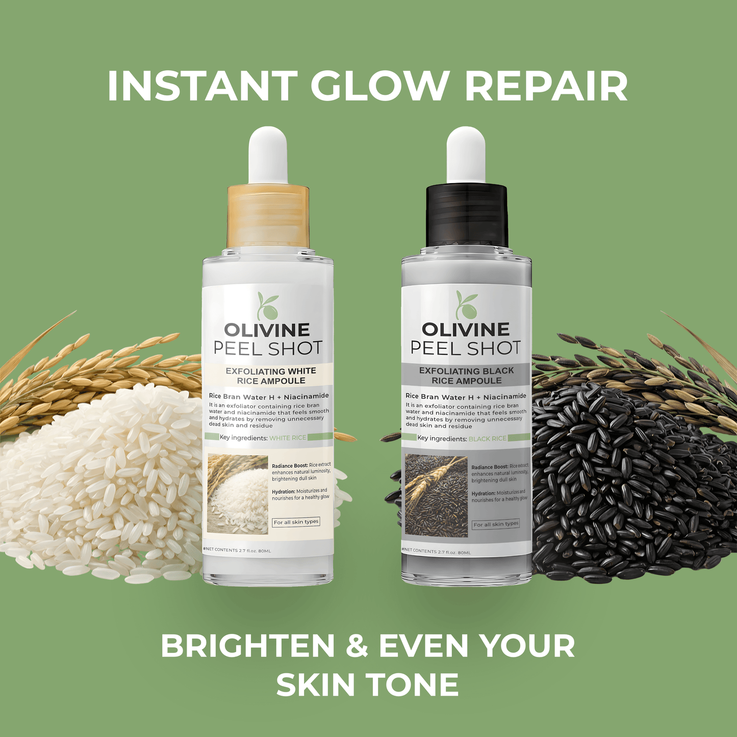 Olivine Peel Shot Glow Rice Ampoule Duo